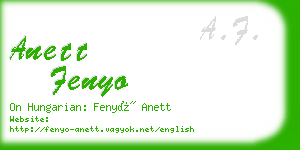 anett fenyo business card